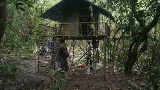 CAMPING BUSHCRAFT MEMBANGUN PONDOK PANGGUNG DENGAN BAMBU DAN TEPUS#camping