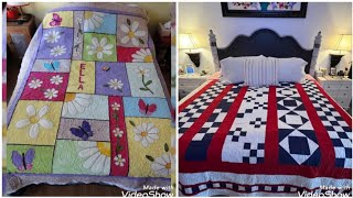 🖤 Eye catching and attractive patchwork quilted bedsheet cover by 5 Star fashion 🖤