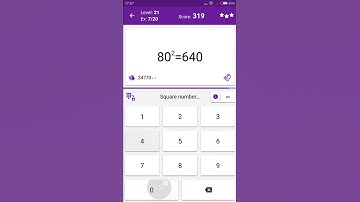 Math Tricks - Training mode - square numbers between 80 and 89 - level 021 (Number Keyboard)