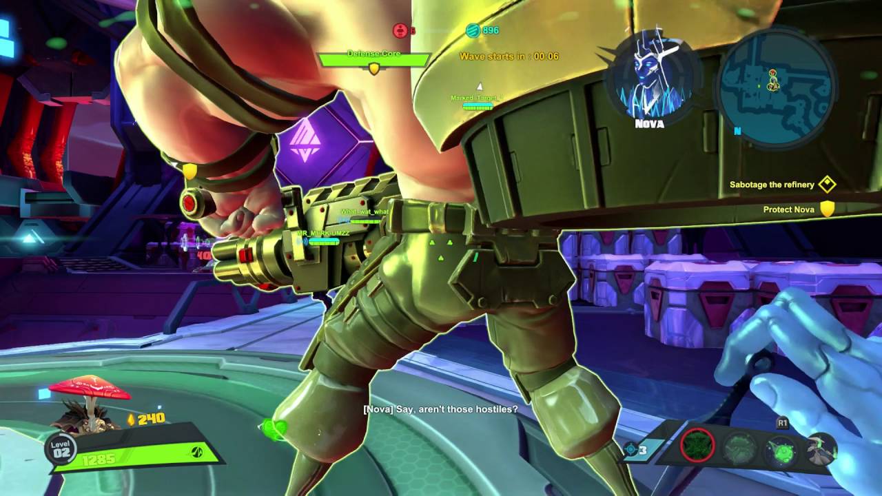 Battleborn - The Saboteur: Reach Control Room, Protect Nova Sequence, Miko Healing Coop Gameplay