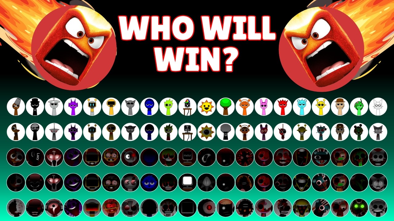 ALL 100 Sprunki Phase 1 - 5 VS Angry Ball Marble Race