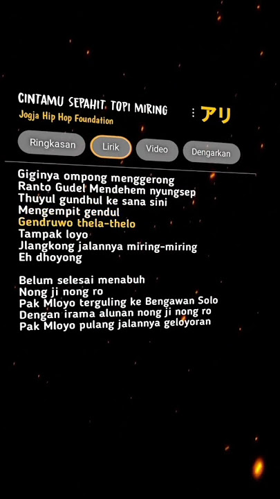 Lirik lagu cintamu sepahit topi miring #lagucintamusepahittopimiring #jogjahiphopfoundation #lyrics