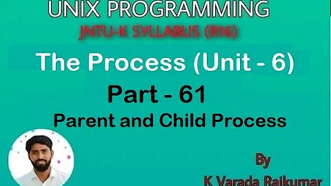 UNIX PROGRAMMING(PART -61) The Process (Parent and Child Processes)