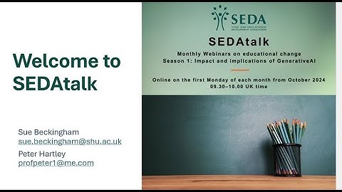 SEDAtalk 4 Dec 2024: Series 1 Episode 3: Generative AI – the student experience