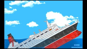 Sinking the ship R.M.S Queen Elizabeth 2 in the Floating Sandbox simulator - Part 1