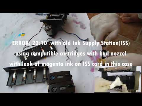 Repair for HP Designjet 500/800 Check/Clean/Replace ink Supply Station (ISS)  Error 22:10