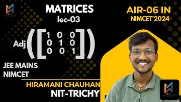 #matrices 03 for #nimcet #jeemains #aspirants