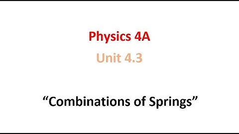 Combinations of Springs