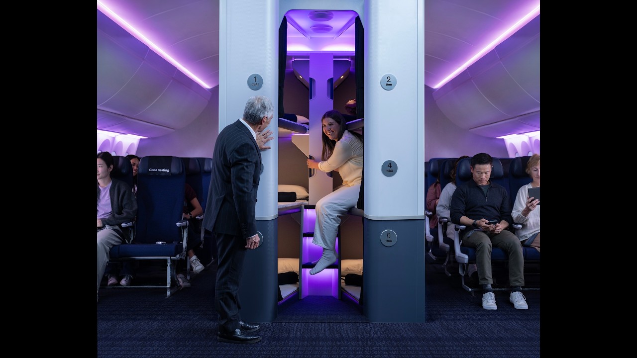 I flew in Air New Zealand's Skycouch and now I can't wait to try their new  Skynest, the first ever economy sleep pod