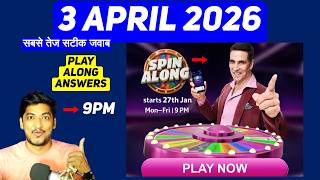 Wheel Of Fortune Answer Today 3 April 2026 | KBC Registration Ans | Live Play along Answers Today