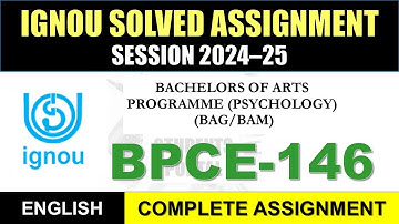 BPCE 146 Solved Assignment 2025 || bpce-146 solved assignment in English || Jan 2025 to Dec 2025