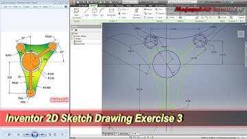 Inventor 2D Sketch Drawing Tutorial | Practice Exercise 3