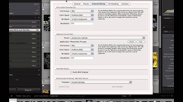 Lightroom Preferences - external editor set up