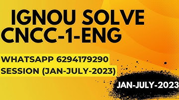 cncc-01 solved assignment 2022-23 / cncc-01solved assignment 2023 in english/ ignou cncc-01