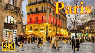 Paris, France   Paris Christmas Eve 2023 | Christmas Lights | Paris 4K | A Walk In Paris
