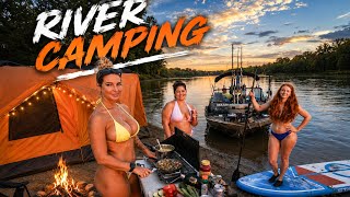 Riverbank Camping For Giant SUMMERTIME CATFISH!!! (We FOUND A MONSTER!!)
