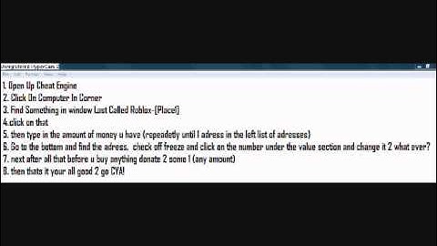 How To Use Cheat Engine 5.5 On Roblox