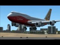 FLIGHT SIMULATOR NEW BOEING 747- 8  LANDING DUBAI - HD