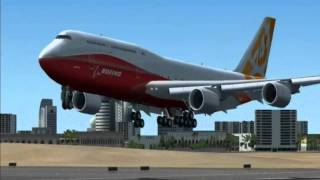 FLIGHT SIMULATOR NEW BOEING 747- 8  LANDING DUBAI - HD