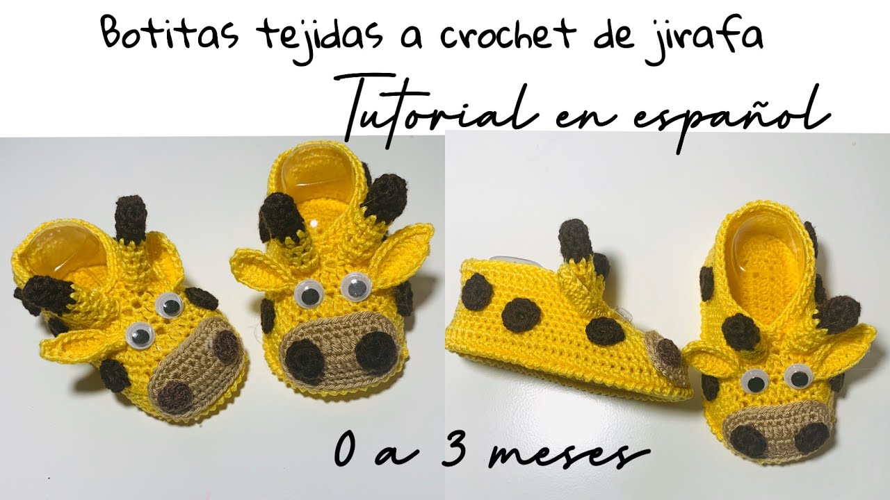 Botitas tejidas a crochet | Modelo Jirafa | Unisex | 0 a 3 meses | paso a  paso | tejidos Bebe - Crochet con LALY