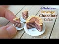 Miniature Polymer Clay Orange Chocolate Cake - Dollhouse Food