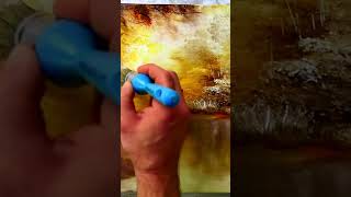 How to paint soft glow effect acrylic landscape painting techniques #acryliclandscape #painting ￼