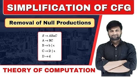 Minimization of CFG in TOC| Simplification of cfg| Removal of Null Productions|TOC | FLAT