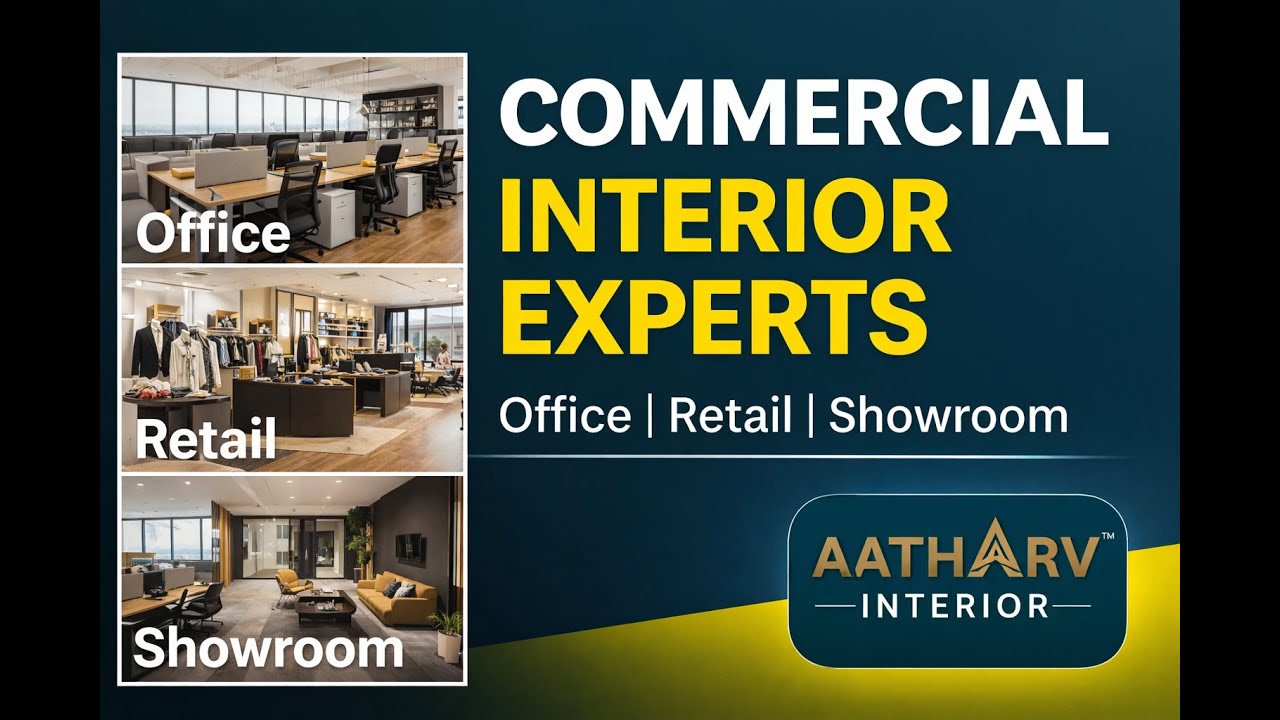 Luxury Commercial Interior Design  | Office • Showroom • Retail • Salon | Aatharv Interior