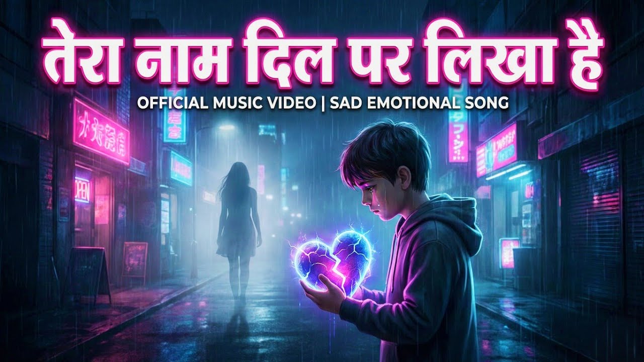 Heart Touching Sad Lyrics 💔 | One Sided Love | Tera Naam Dil Par Likha Hai
