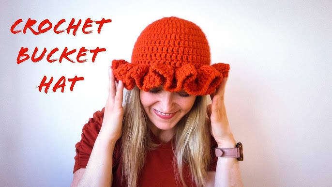 Bright Orange Trending Crochet Ruffle Hat