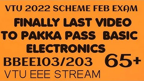 Passing Package Basic Electronics | Fixed Questions | Important  Questions | #vtu #basicelectronic