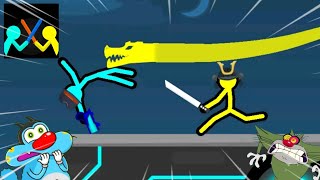 Oggy And Jack playing Supreme Duelist Stickman Fight Game  Oggy Game