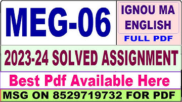 MEG 06 solved assignment 2023-24 || meg 06 solved assignment 2024 || meg 06 assignment 2023-24