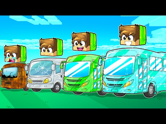 EVOLUÍ meu ÔNIBUS de POBRE até RICO no Minecraft!