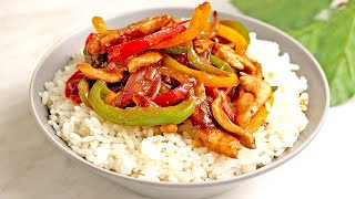 Easy chicken stir fry with bell peppers -  *Quick recipe*