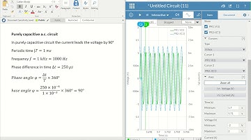 NI Multisim simulatin of purely capacitive a c  circuit
