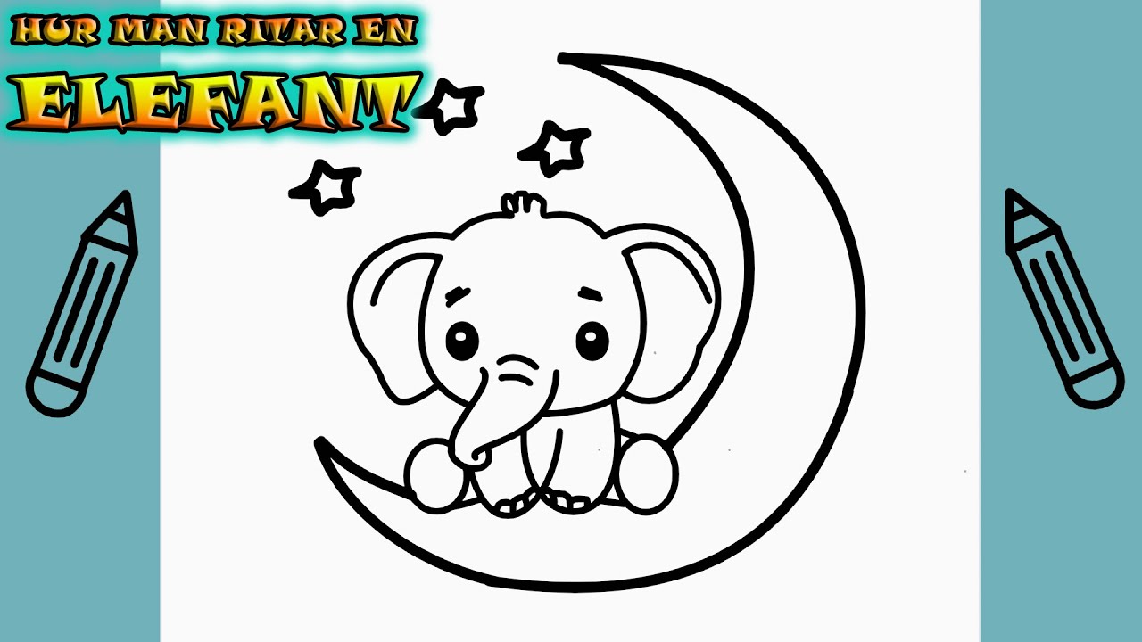 Hur man ritar en ELEFANT | Rita Det Själv | Lär dig att rita enkelt ...