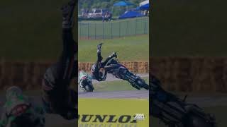 😱 Motorcycle Crash Into Airfence In Slow Motion Donate Today For Airfence! #shorts screenshot 1