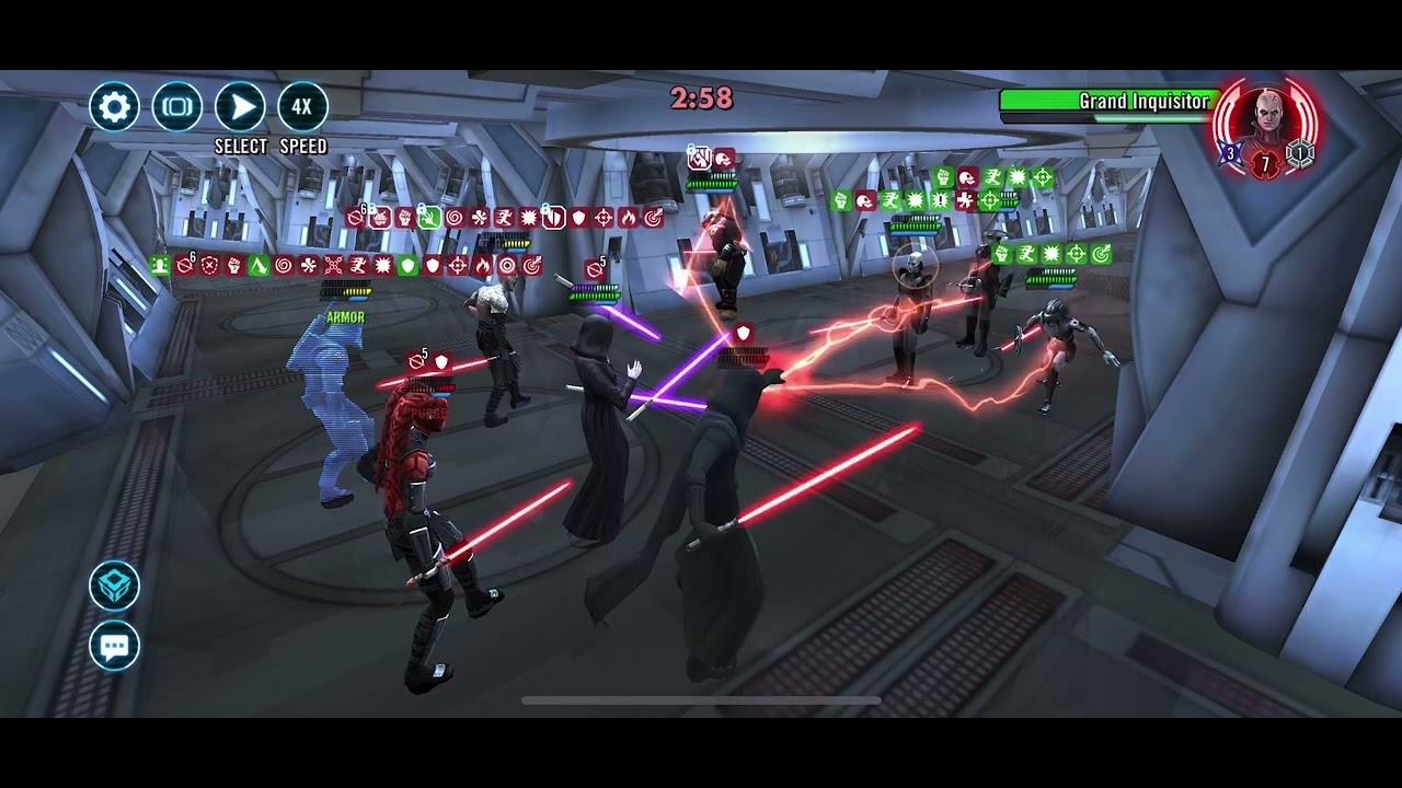 Sith Trio with Talon and SET vs Inquisitors - SWGOH TW