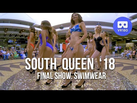 VR180 3D. Beauty contest South Queen '18 final show. Bikini swimsuits
