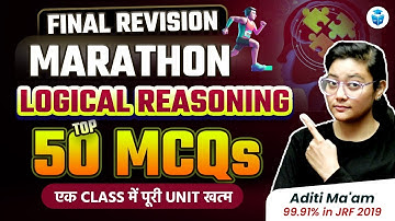 UGC NET Paper 1 Logical Reasoning by Aditi Mam || Target 80+ in Paper 1 Marathon || JRFAdda