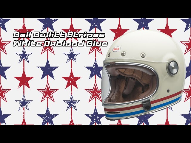 bell bullitt helmet stripes vintage white Bell Bullitt Stripes White Oxblood Blue