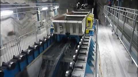 Continuous unloading on LKAB’s new underground rail haulage level (1365m) in Kiruna