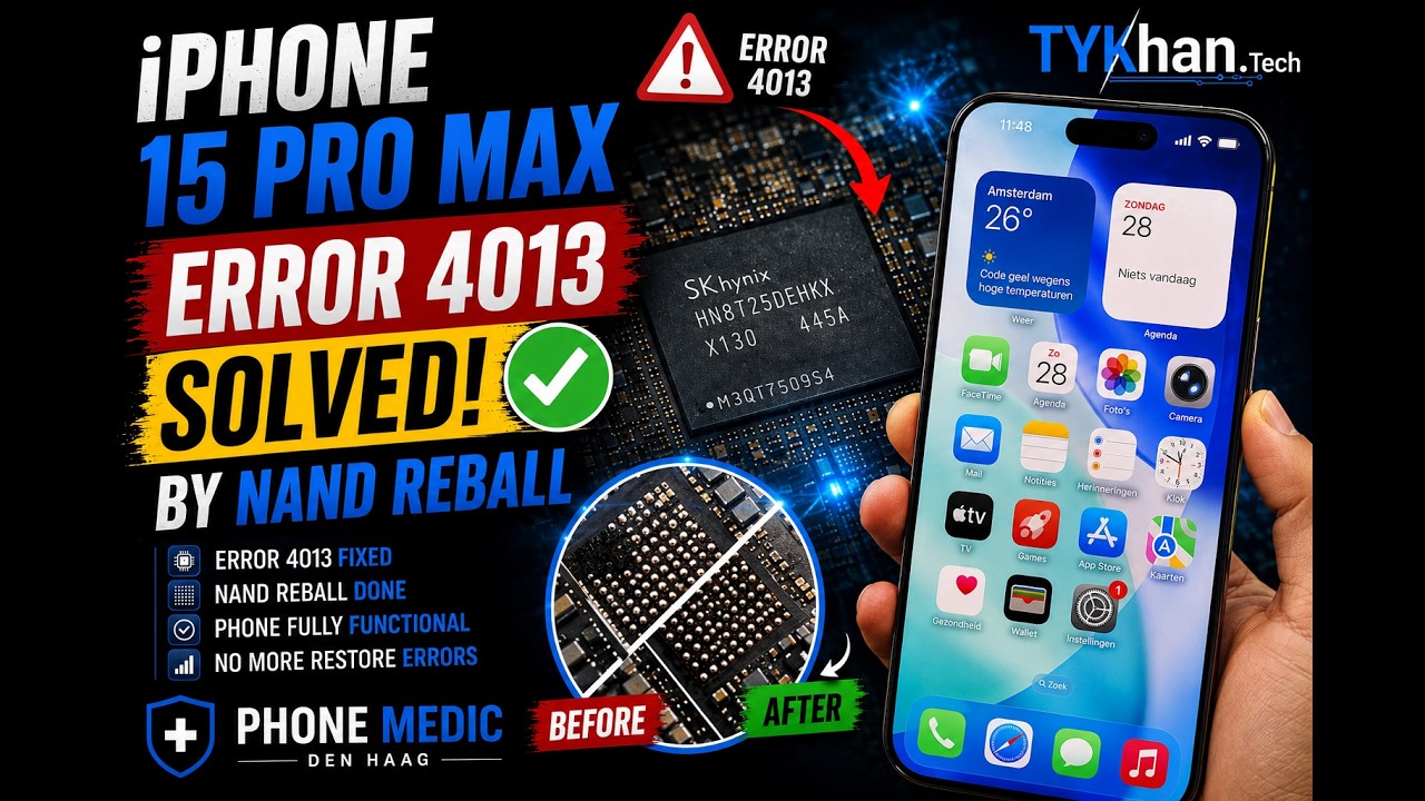 iPhone 15 Pro Max Error 4013 Repair | NAND Reball Microsoldering
