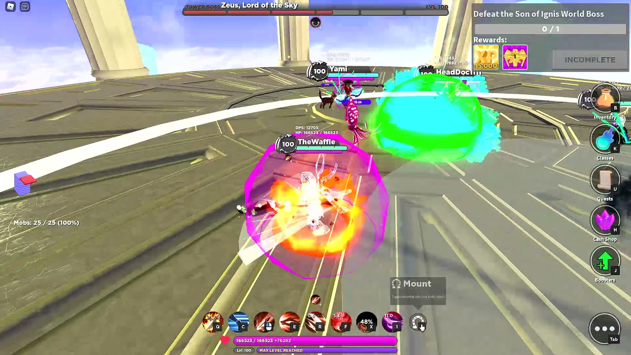 Defeating Zeus In The New Tower 3 In World Zero Roblox YouTube