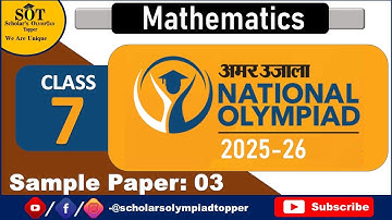 Class 7 Math AUNO | Amar Ujala National Olympiad | Previous Year Solved Paper 3 |   Level 1