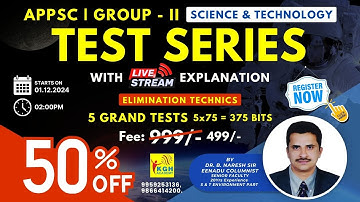 JOIN S & T TEST SERIES LIVE + RECORDED | APPSC - GROUP - II | | BY NARESH SIR & LAXMAIAH SIR