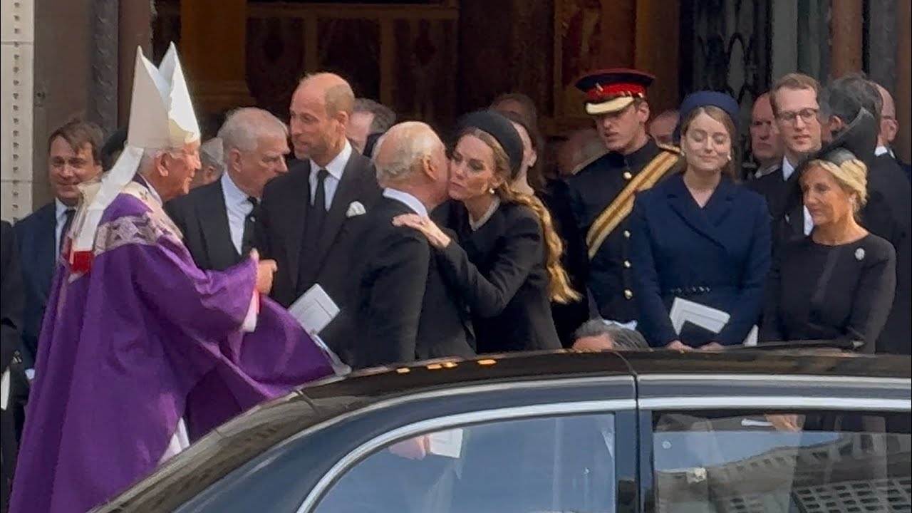 Princess Catherine Kisses the King at Duchess of Kent’s Funeral (Full Exit Video)