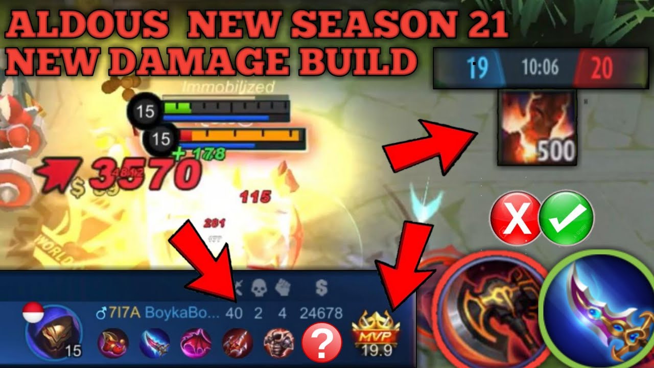 ALDOUS NEW SEASON 21 NEW OP BUILD 2021  !!   Mobile Legends new season 2021 - mobile legends