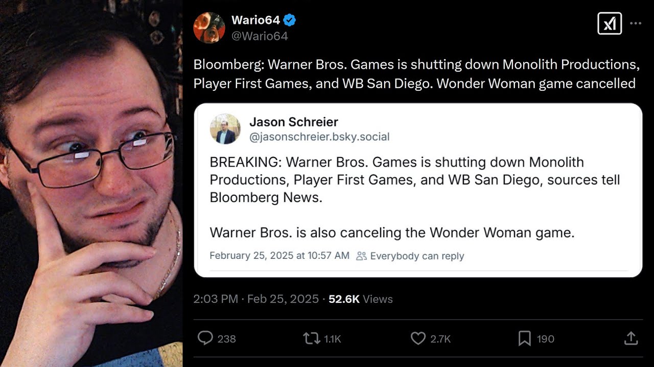 Warner Bros. Shuts Down Monolith, Player First Games & Cancels Wonder Woman Game - Gor's Thoughts